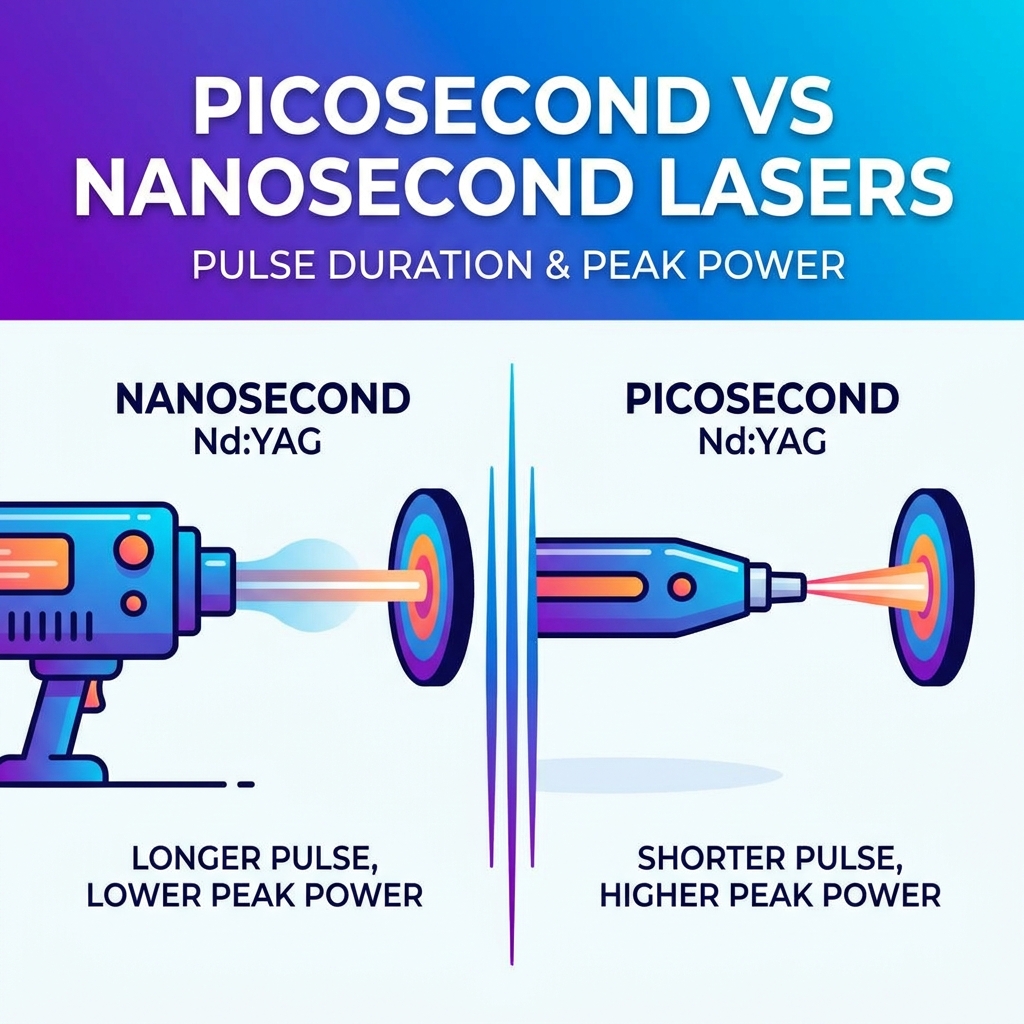Pikosekunden- vs. Nanosekunden-Nd:YAG-Laser