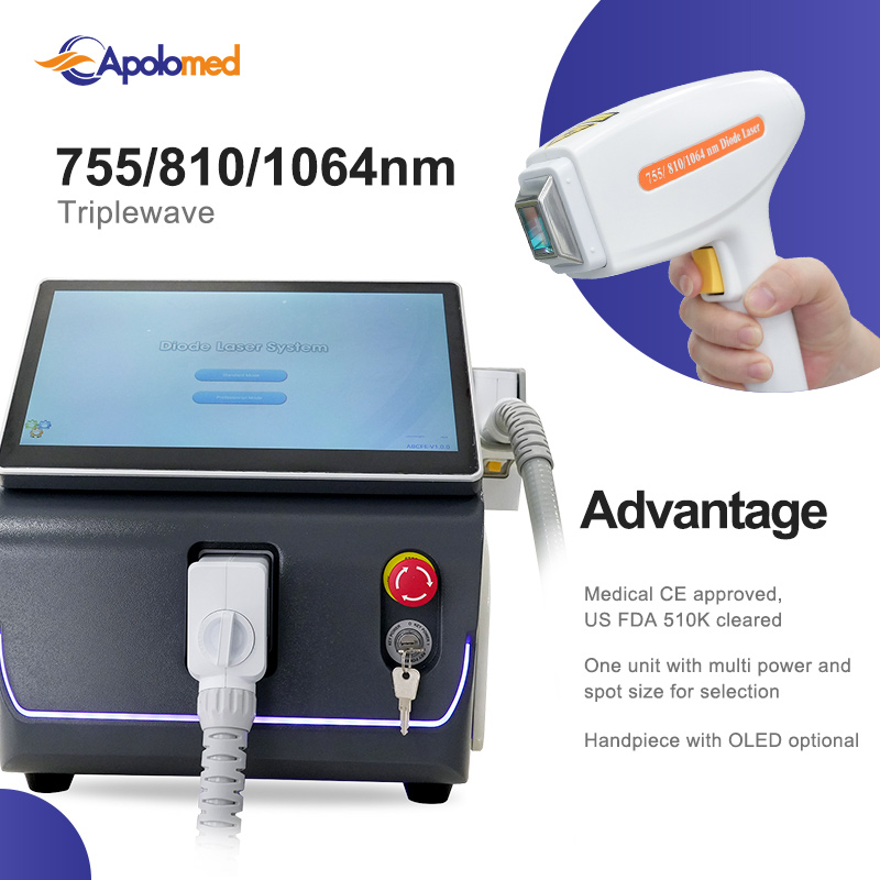Tragbare Diodenlaser-Haarentfernung, TÜV-medizinisch, CE- und USA-FDA-Zulassung 